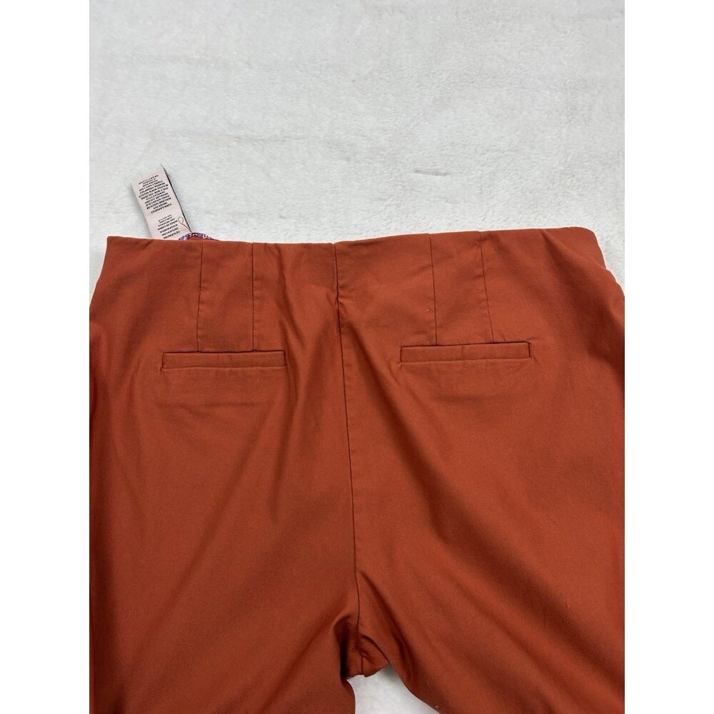 Nanette Lepore Women's Orange Pull On Slit Cuff Cropped Pants Size Large Rayon - Picture 7 of 9
